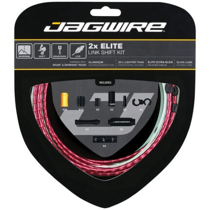 Växelvajerset Jagwire 2x Elite Link shift kit Road/MTB STS-EL Röd